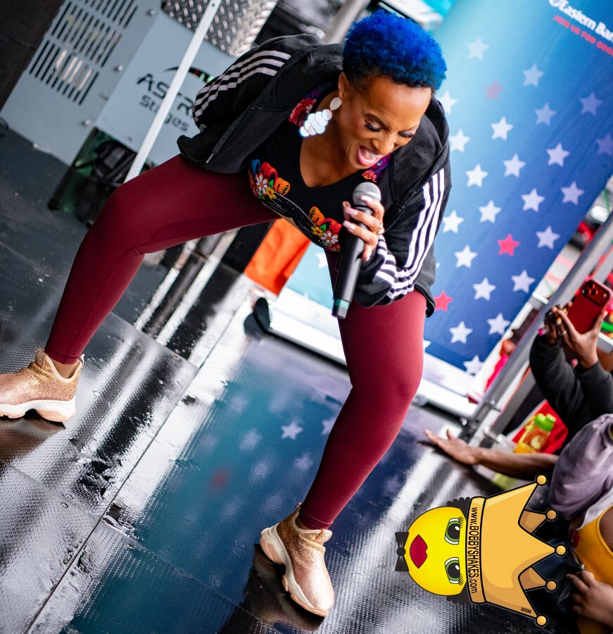 Alison Hinds performing live at Cambridge Carnival International, Central Square in Cambridge, MA, photographed by Bobby Shakes