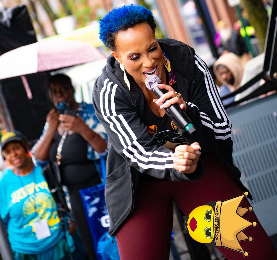 Alison Hinds performing live at Cambridge Carnival International, Central Square in Cambridge, MA, photographed by Bobby Shakes