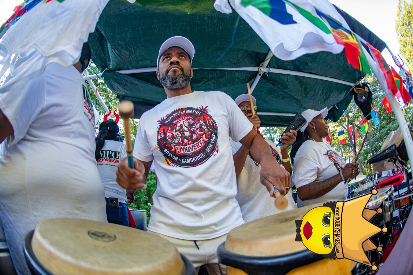 Jab Family Boston & Secret Soca Society performing live at Boston Caribbean Carnival in Boston, MA, photographed by Bobby Shakes