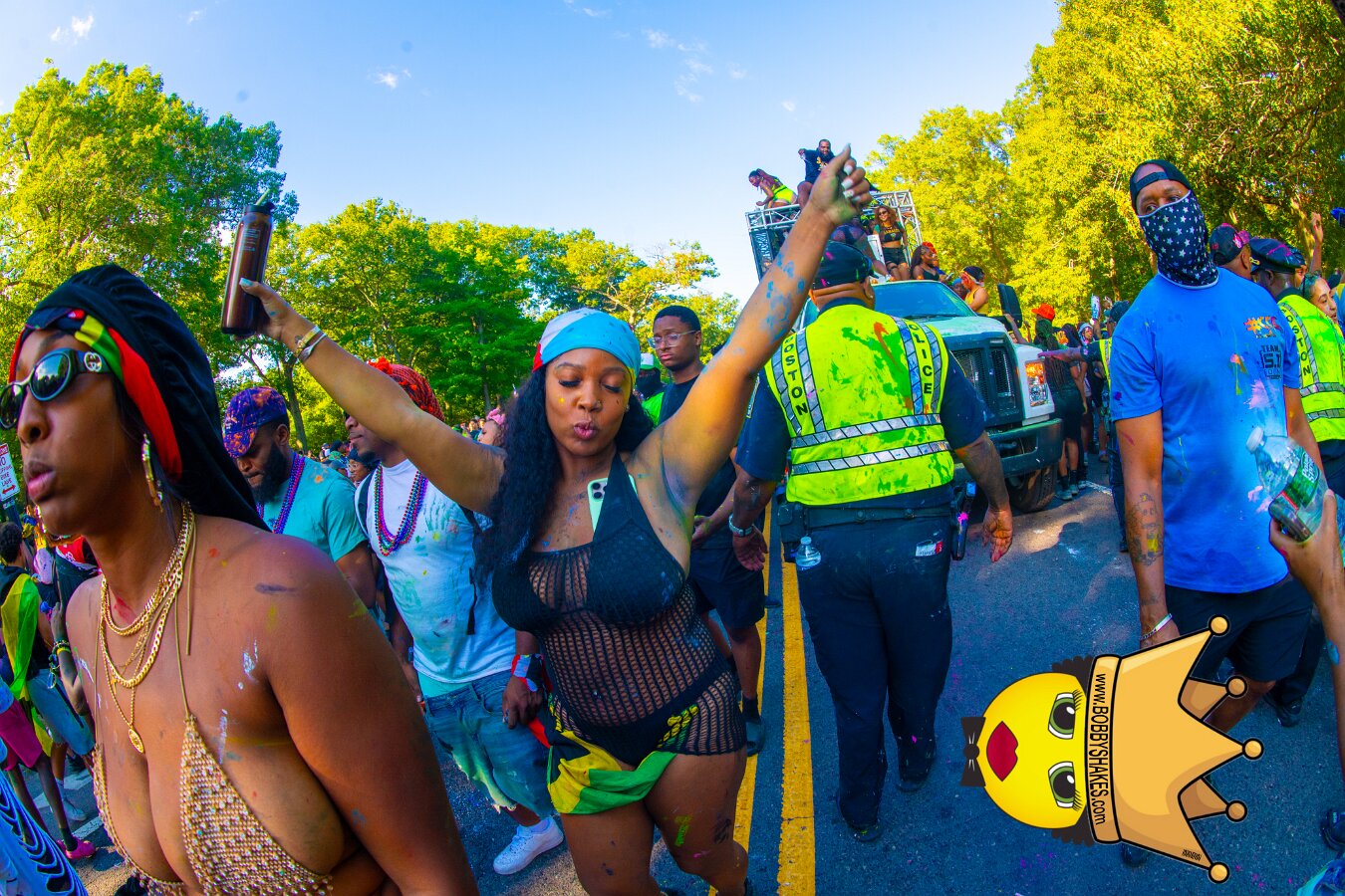 Jab Family Boston & Secret Soca Society performing live at Boston Caribbean Carnival in Boston, MA, photographed by Bobby Shakes