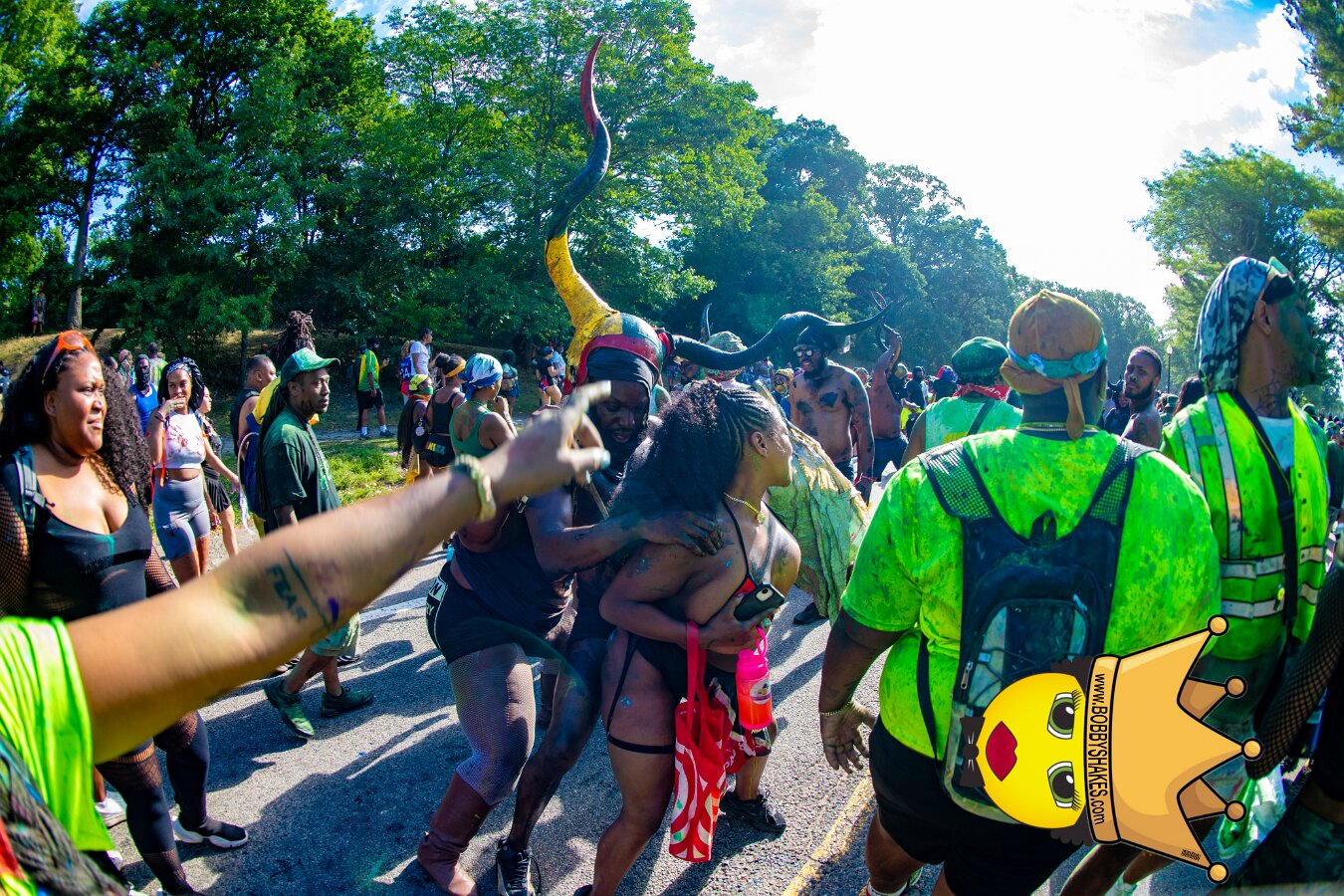 Jab Family Boston & Secret Soca Society performing live at Boston Caribbean Carnival in Boston, MA, photographed by Bobby Shakes