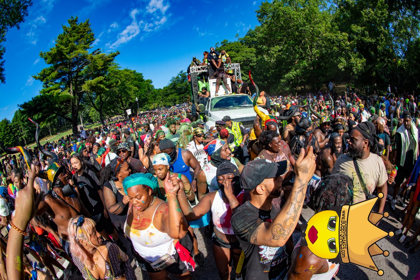 Jab Family Boston & Secret Soca Society performing live at Boston Caribbean Carnival in Boston, MA, photographed by Bobby Shakes