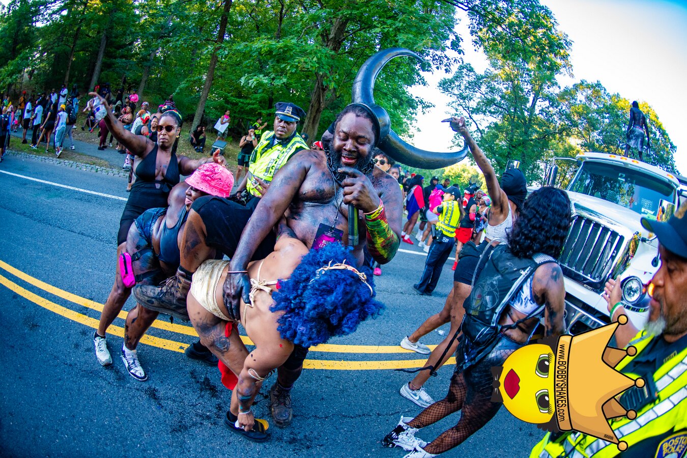 Jab Family Boston & Secret Soca Society performing live at Boston Caribbean Carnival in Boston, MA, photographed by Bobby Shakes