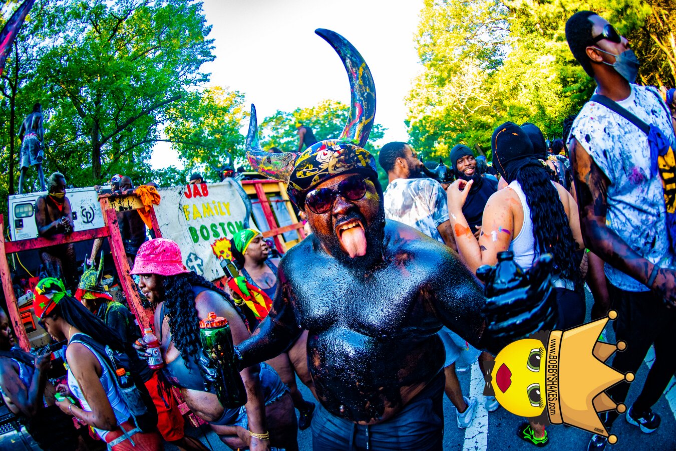 Jab Family Boston & Secret Soca Society performing live at Boston Caribbean Carnival in Boston, MA, photographed by Bobby Shakes