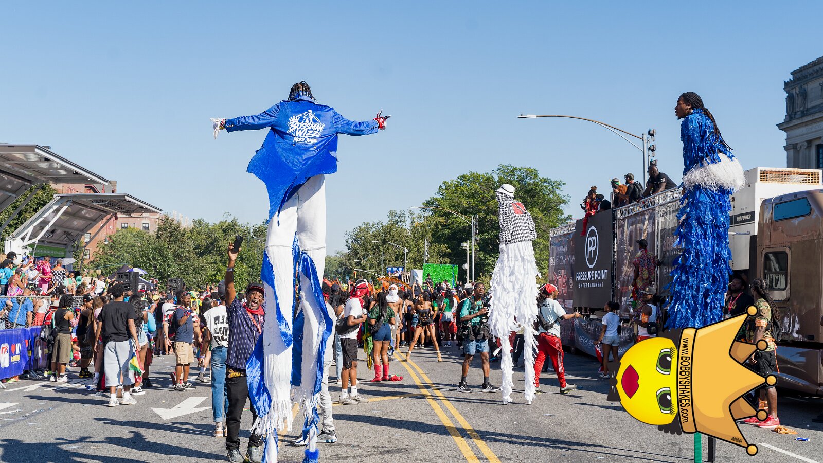 Buju Banton & Kes, Honorary Grand Marshals performing live at Eastern Parkway in Brooklyn, NY, photographed by Anil Batra, Picatra Music Journal