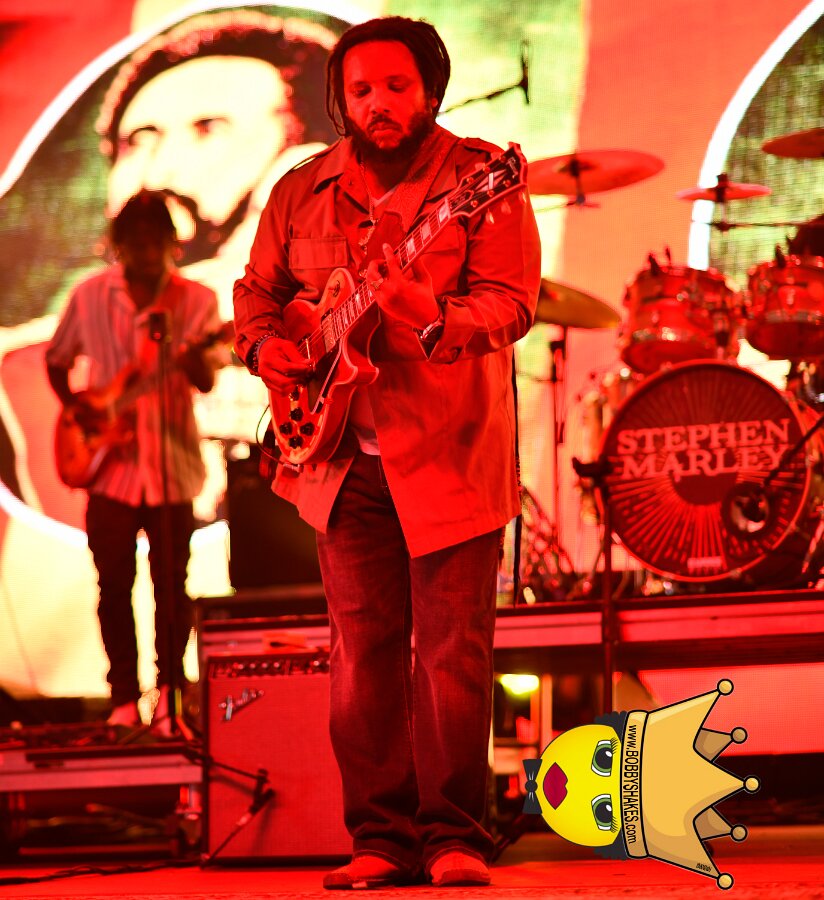 Buju Banton, Stephen Marley & Gramps Morgan performing live at Leader Bank Pavilion in Boston, MA, photographed by Bobby Shakes