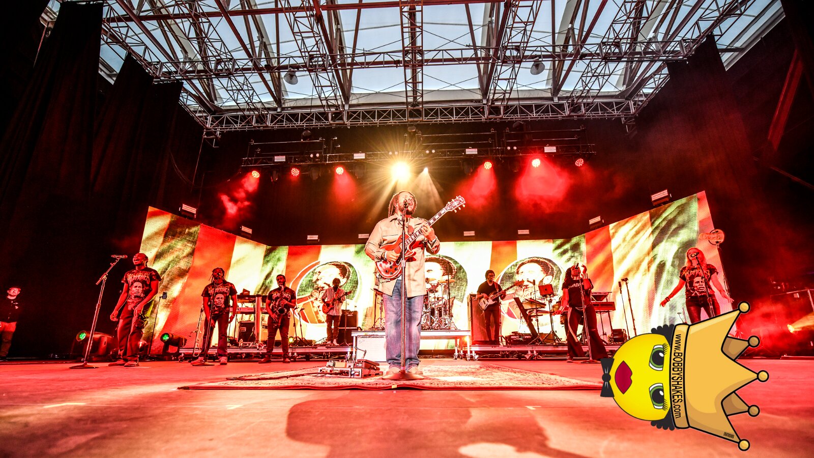 Buju Banton, Stephen Marley & Gramps Morgan performing live at Leader Bank Pavilion in Boston, MA, photographed by Bobby Shakes