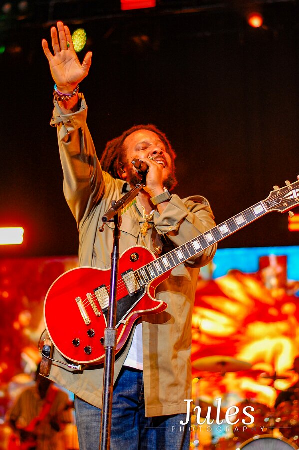 Buju Banton, Stephen Marley & Gramps Morgan performing live at Leader Bank Pavilion in Boston, MA, photographed by Bobby Shakes