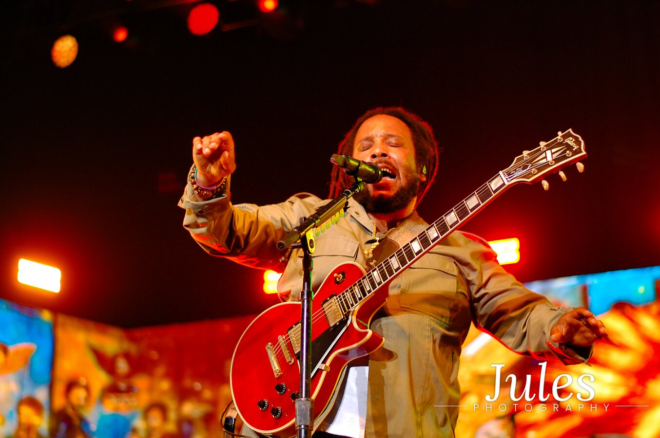Buju Banton, Stephen Marley & Gramps Morgan performing live at Leader Bank Pavilion in Boston, MA, photographed by Bobby Shakes