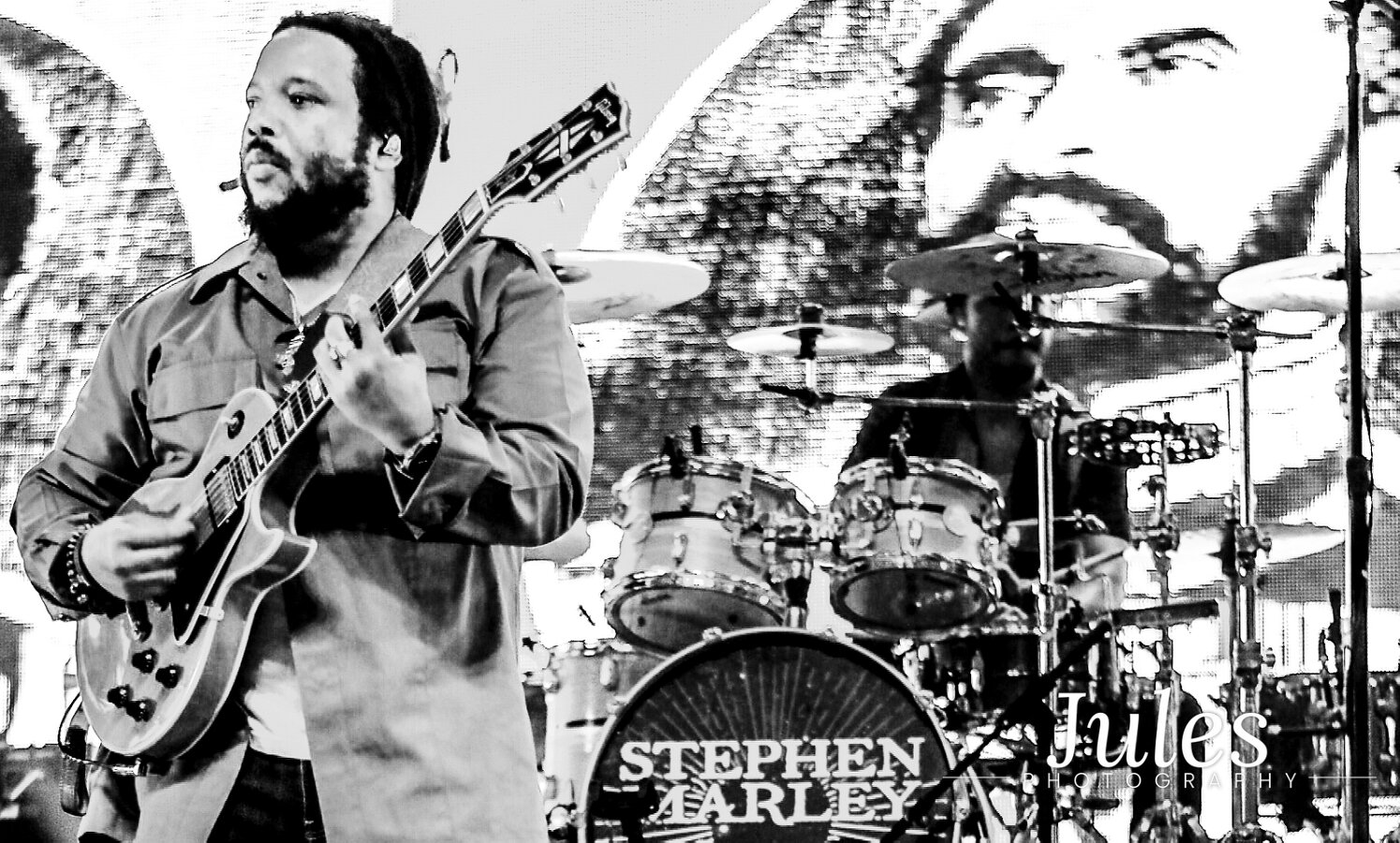 Buju Banton, Stephen Marley & Gramps Morgan performing live at Leader Bank Pavilion in Boston, MA, photographed by Bobby Shakes