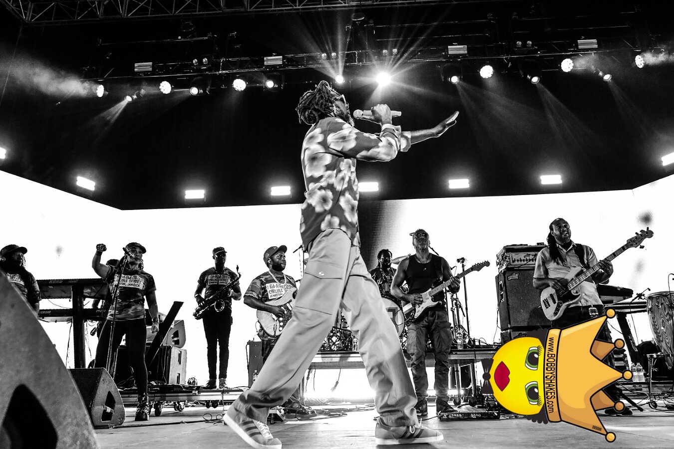 Buju Banton, Stephen Marley & Gramps Morgan performing live at Leader Bank Pavilion in Boston, MA, photographed by Bobby Shakes