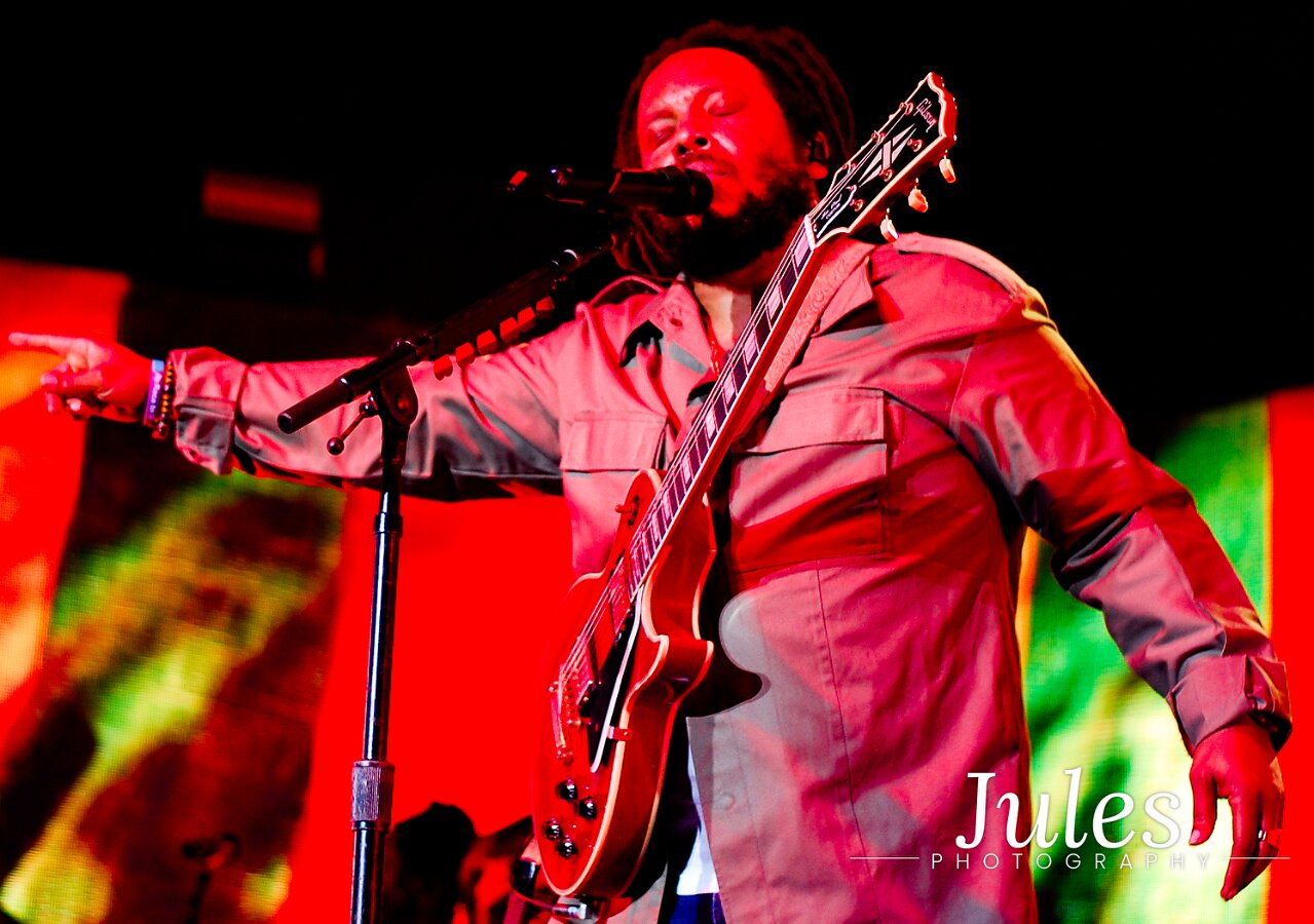 Buju Banton, Stephen Marley & Gramps Morgan performing live at Leader Bank Pavilion in Boston, MA, photographed by Bobby Shakes