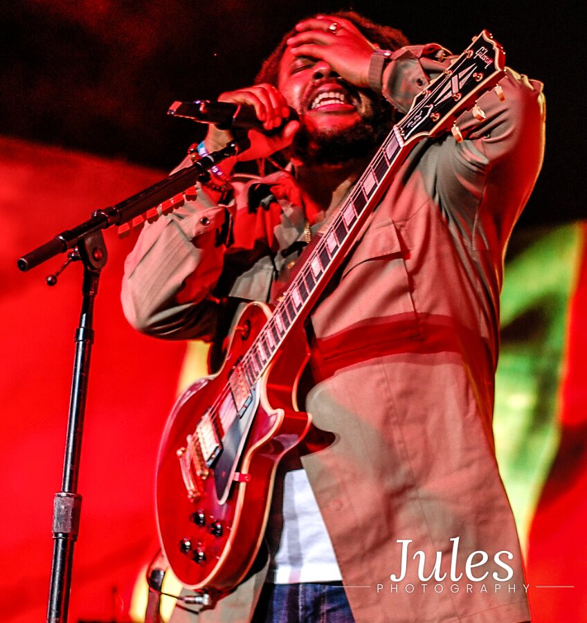 Buju Banton, Stephen Marley & Gramps Morgan performing live at Leader Bank Pavilion in Boston, MA, photographed by Bobby Shakes