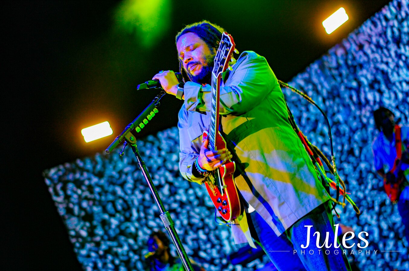 Buju Banton, Stephen Marley & Gramps Morgan performing live at Leader Bank Pavilion in Boston, MA, photographed by Bobby Shakes