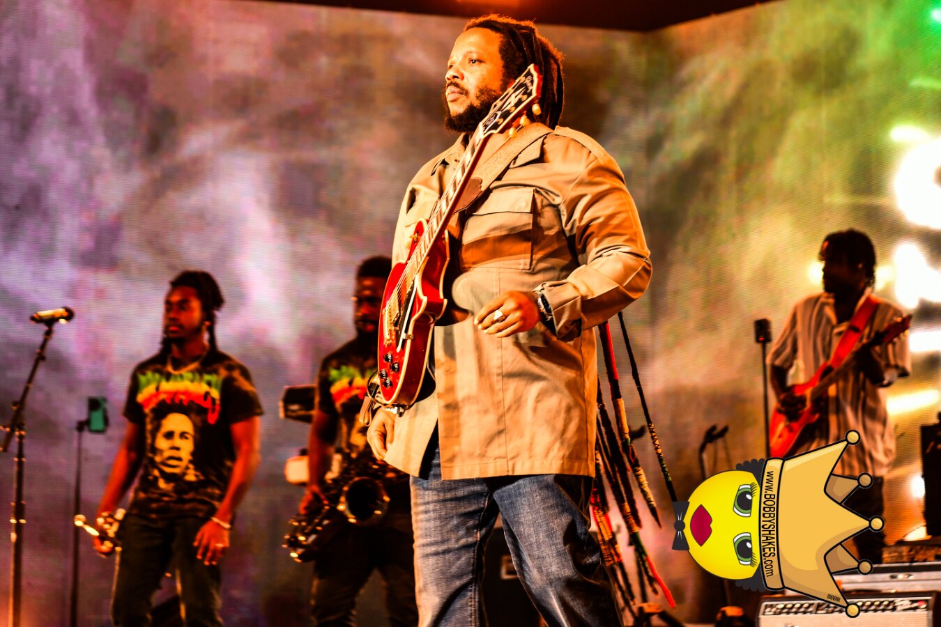 Buju Banton, Stephen Marley & Gramps Morgan performing live at Leader Bank Pavilion in Boston, MA, photographed by Bobby Shakes