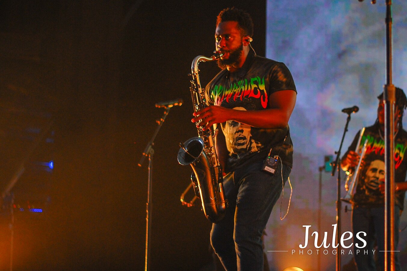 Buju Banton, Stephen Marley & Gramps Morgan performing live at Leader Bank Pavilion in Boston, MA, photographed by Bobby Shakes