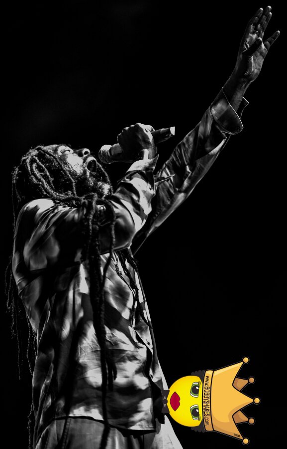 Buju Banton, Stephen Marley & Gramps Morgan performing live at Leader Bank Pavilion in Boston, MA, photographed by Bobby Shakes