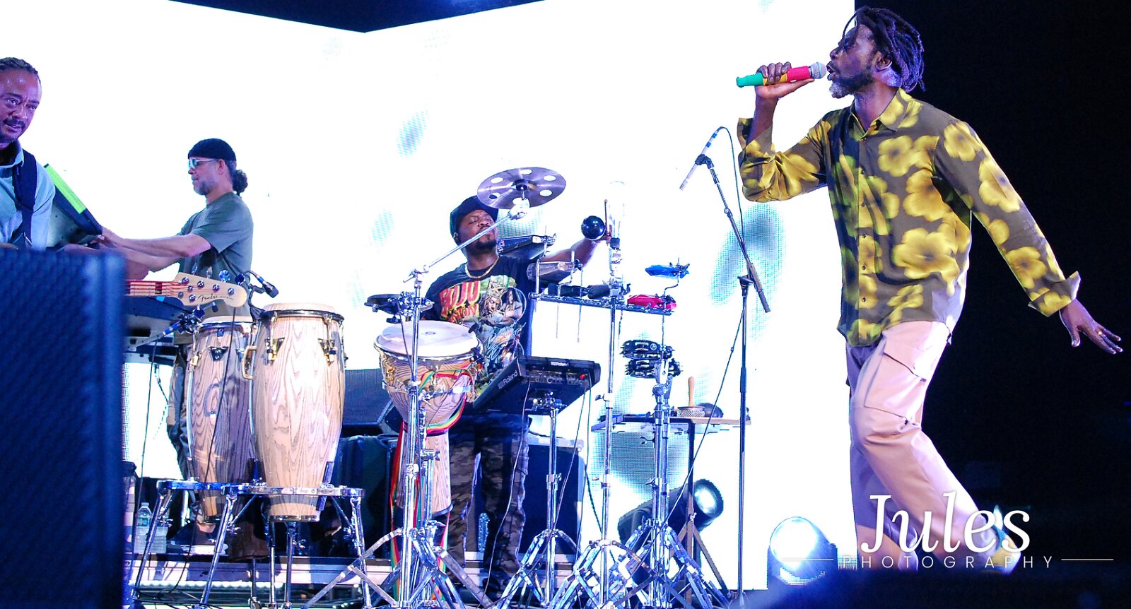 Buju Banton, Stephen Marley & Gramps Morgan performing live at Leader Bank Pavilion in Boston, MA, photographed by Bobby Shakes