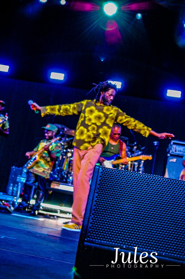Buju Banton, Stephen Marley & Gramps Morgan performing live at Leader Bank Pavilion in Boston, MA, photographed by Bobby Shakes