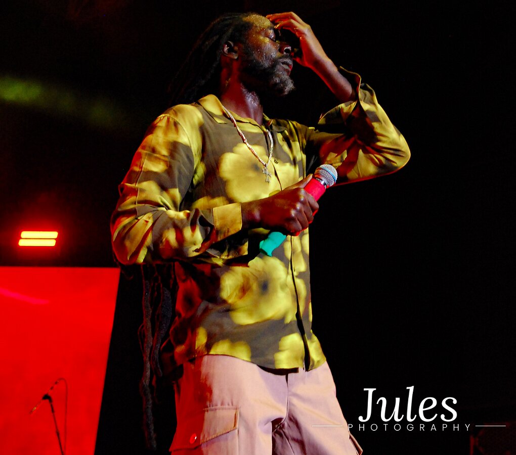 Buju Banton, Stephen Marley & Gramps Morgan performing live at Leader Bank Pavilion in Boston, MA, photographed by Bobby Shakes