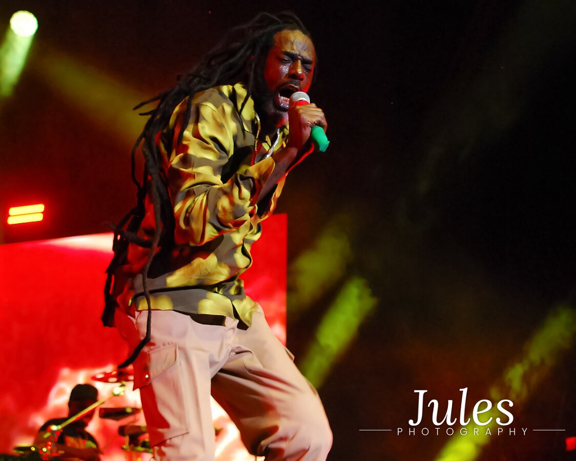 Buju Banton, Stephen Marley & Gramps Morgan performing live at Leader Bank Pavilion in Boston, MA, photographed by Bobby Shakes