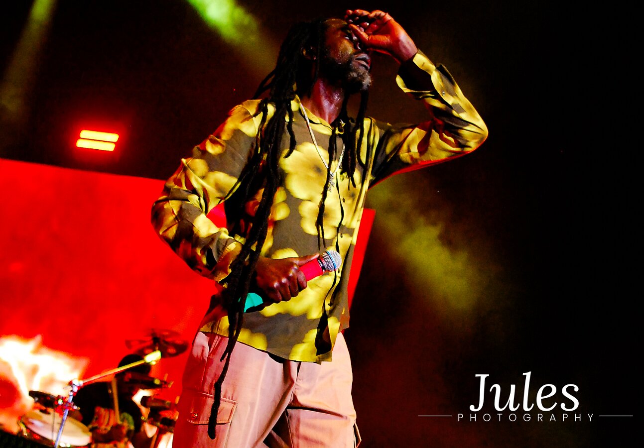 Buju Banton, Stephen Marley & Gramps Morgan performing live at Leader Bank Pavilion in Boston, MA, photographed by Bobby Shakes
