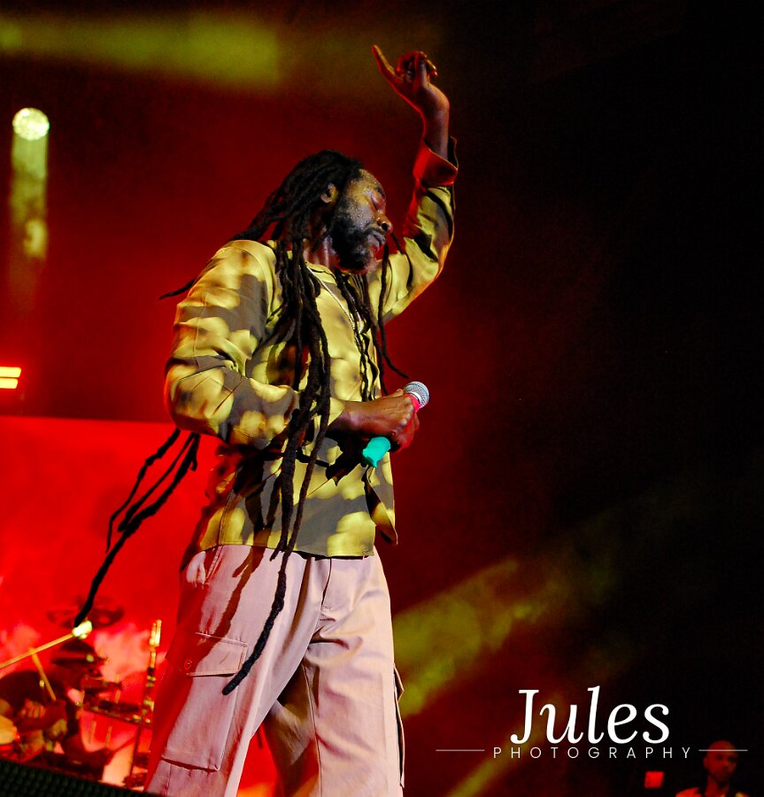 Buju Banton, Stephen Marley & Gramps Morgan performing live at Leader Bank Pavilion in Boston, MA, photographed by Bobby Shakes