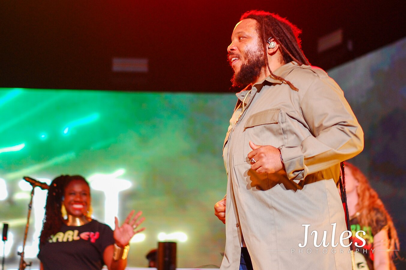 Buju Banton, Stephen Marley & Gramps Morgan performing live at Leader Bank Pavilion in Boston, MA, photographed by Bobby Shakes