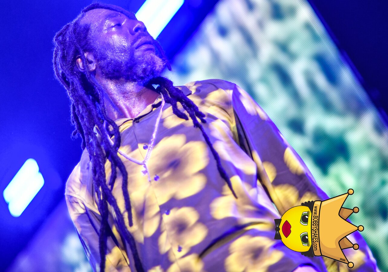 Buju Banton, Stephen Marley & Gramps Morgan performing live at Leader Bank Pavilion in Boston, MA, photographed by Bobby Shakes