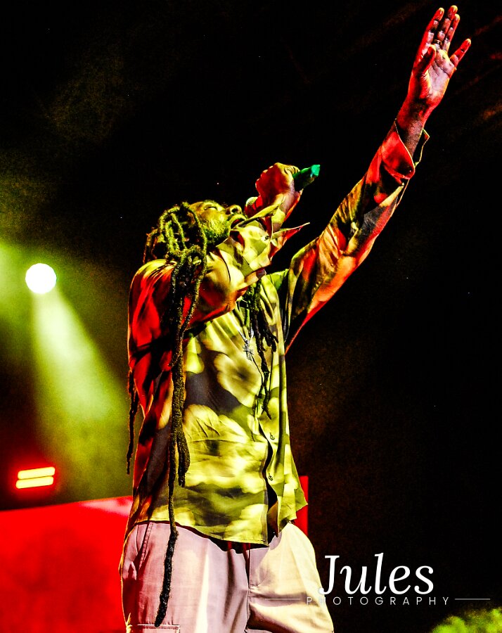 Buju Banton, Stephen Marley & Gramps Morgan performing live at Leader Bank Pavilion in Boston, MA, photographed by Bobby Shakes
