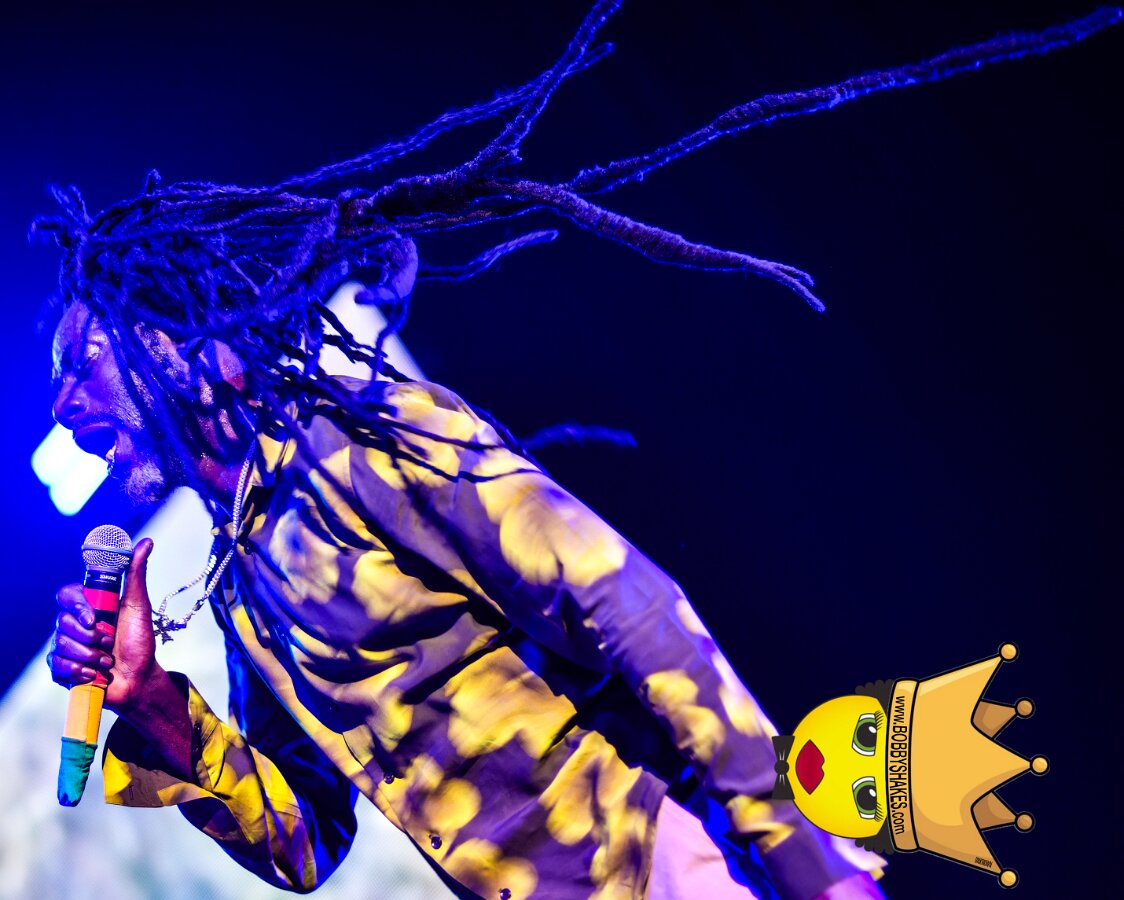 Buju Banton, Stephen Marley & Gramps Morgan performing live at Leader Bank Pavilion in Boston, MA, photographed by Bobby Shakes