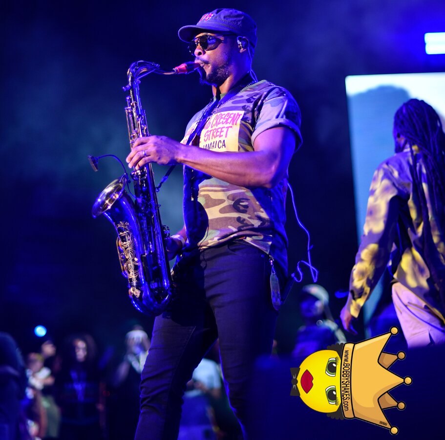 Buju Banton, Stephen Marley & Gramps Morgan performing live at Leader Bank Pavilion in Boston, MA, photographed by Bobby Shakes