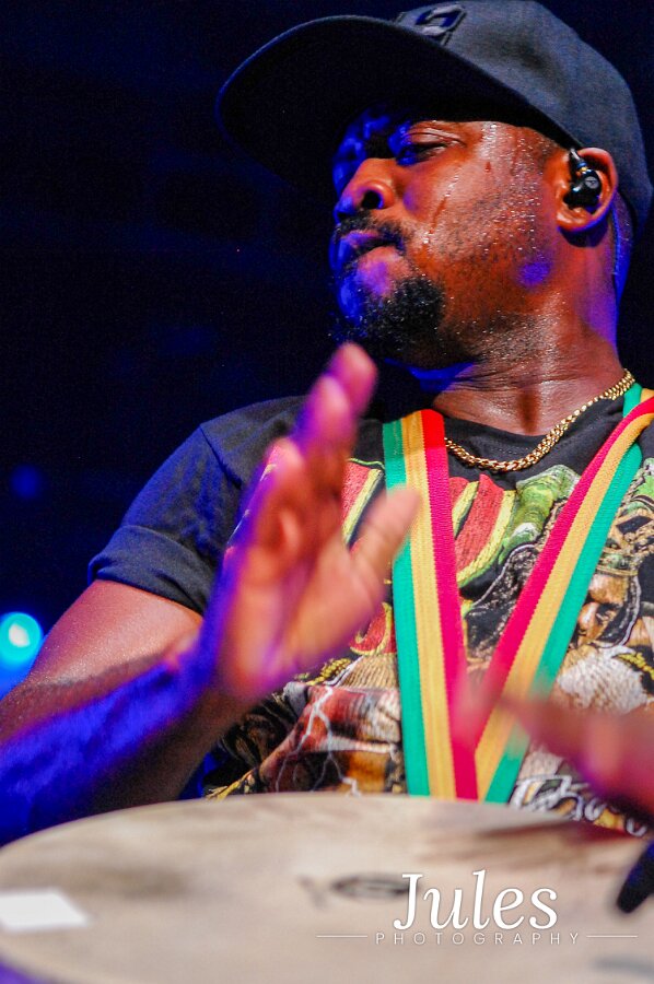 Buju Banton, Stephen Marley & Gramps Morgan performing live at Leader Bank Pavilion in Boston, MA, photographed by Bobby Shakes