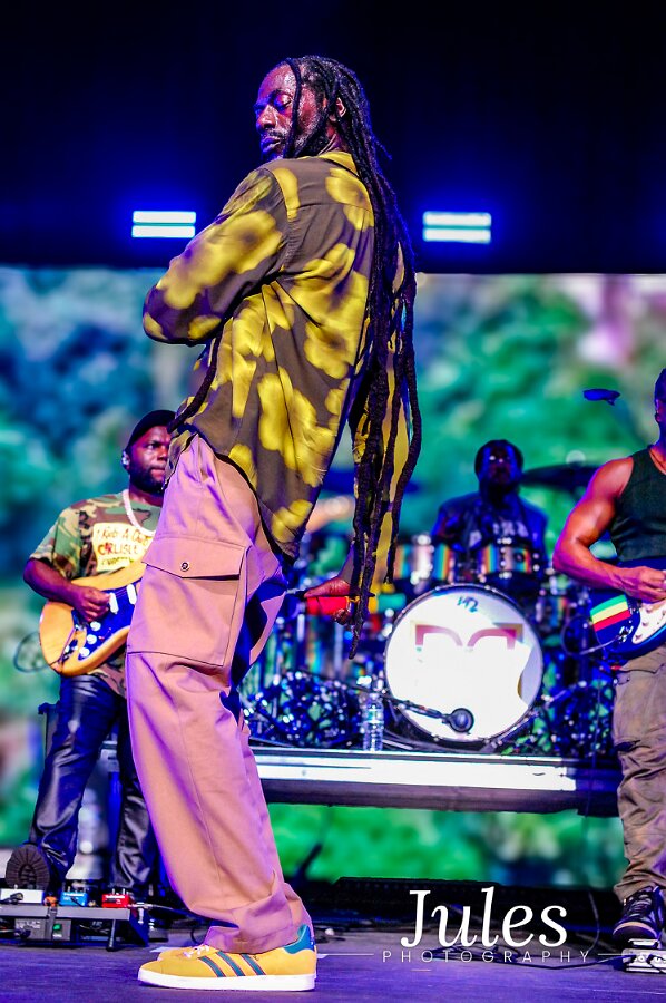 Buju Banton, Stephen Marley & Gramps Morgan performing live at Leader Bank Pavilion in Boston, MA, photographed by Bobby Shakes