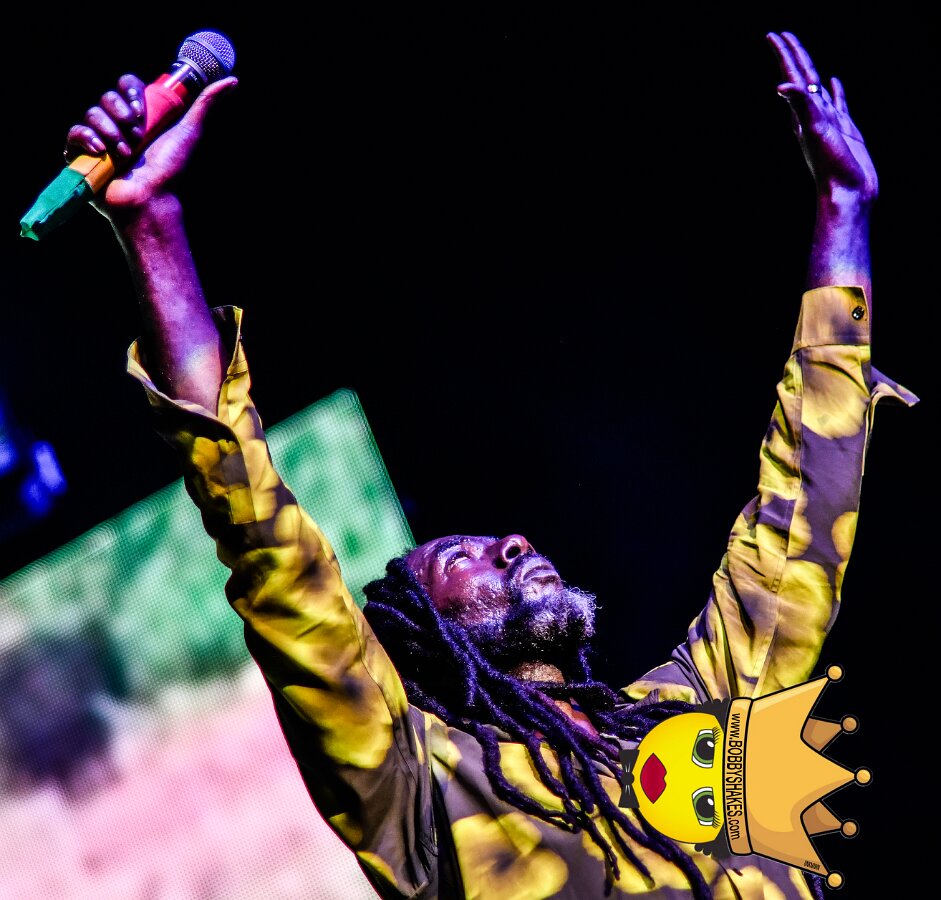 Buju Banton, Stephen Marley & Gramps Morgan performing live at Leader Bank Pavilion in Boston, MA, photographed by Bobby Shakes