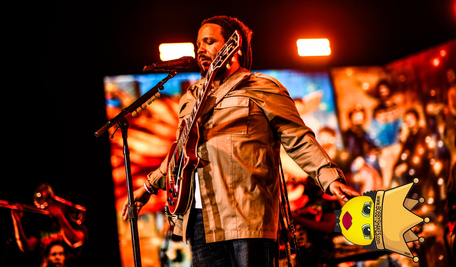 Buju Banton, Stephen Marley & Gramps Morgan performing live at Leader Bank Pavilion in Boston, MA, photographed by Bobby Shakes
