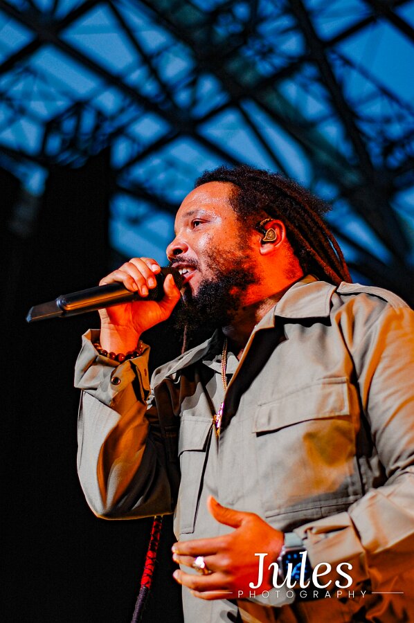 Buju Banton, Stephen Marley & Gramps Morgan performing live at Leader Bank Pavilion in Boston, MA, photographed by Bobby Shakes