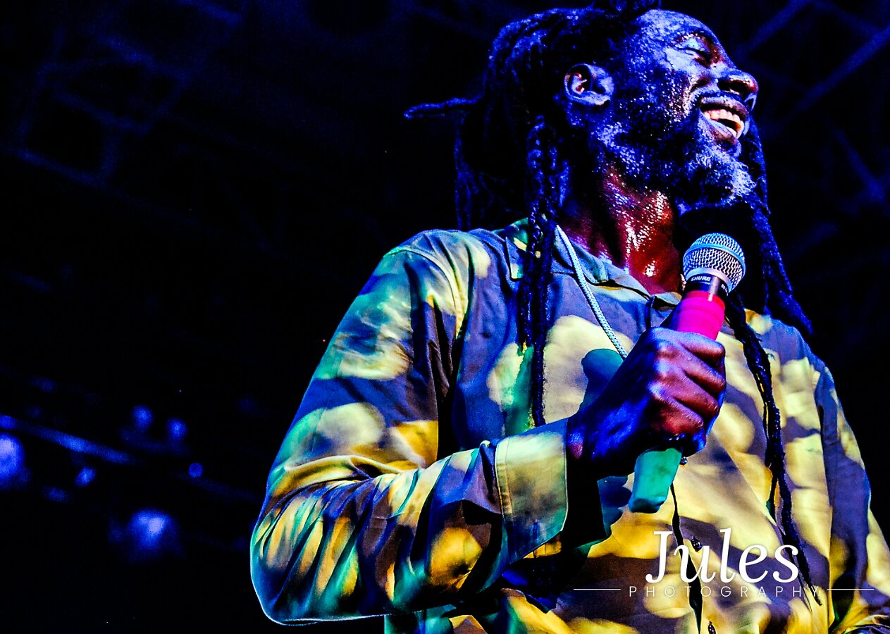 Buju Banton, Stephen Marley & Gramps Morgan performing live at Leader Bank Pavilion in Boston, MA, photographed by Bobby Shakes