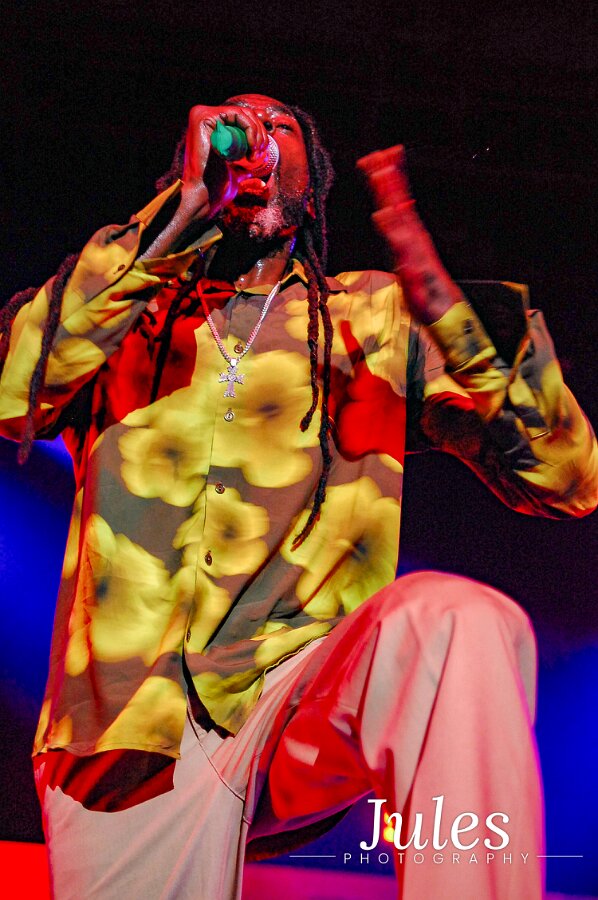 Buju Banton, Stephen Marley & Gramps Morgan performing live at Leader Bank Pavilion in Boston, MA, photographed by Bobby Shakes