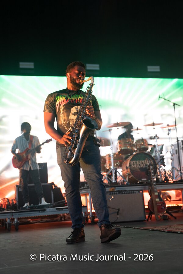 Buju Banton, Stephen Marley & Gramps Morgan performing live at Leader Bank Pavilion in Boston, MA, photographed by Bobby Shakes