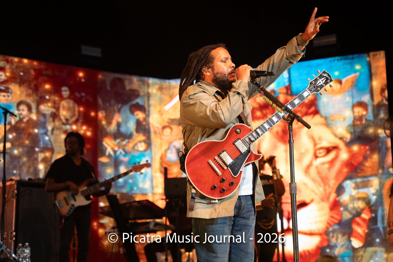 Buju Banton, Stephen Marley & Gramps Morgan performing live at Leader Bank Pavilion in Boston, MA, photographed by Bobby Shakes