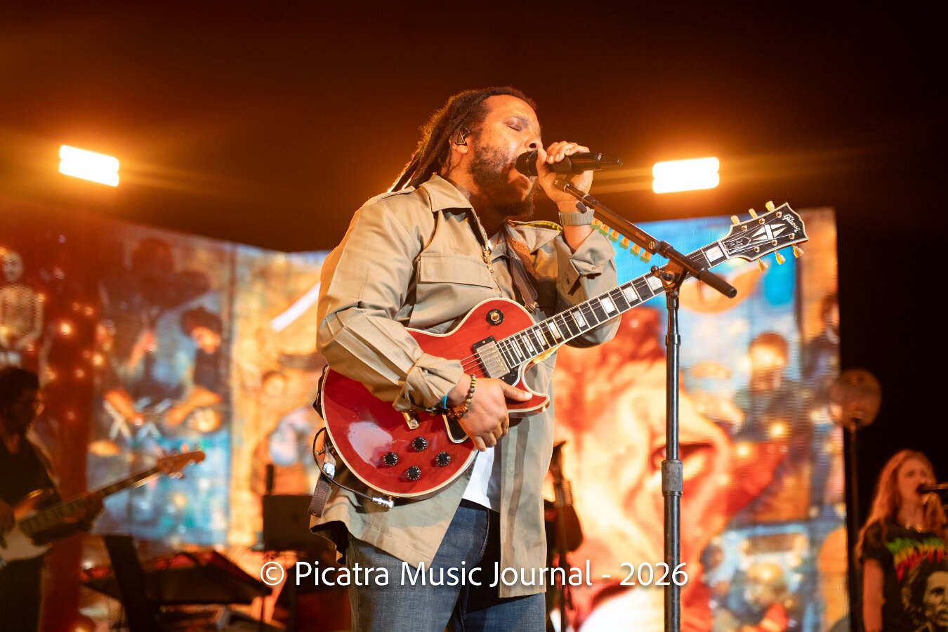 Buju Banton, Stephen Marley & Gramps Morgan performing live at Leader Bank Pavilion in Boston, MA, photographed by Bobby Shakes