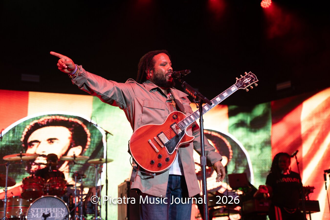 Buju Banton, Stephen Marley & Gramps Morgan performing live at Leader Bank Pavilion in Boston, MA, photographed by Bobby Shakes