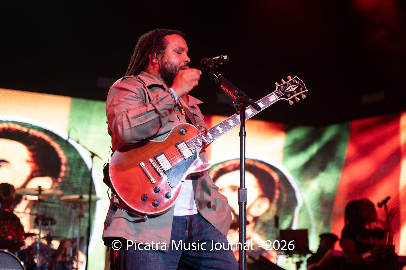 Buju Banton, Stephen Marley & Gramps Morgan performing live at Leader Bank Pavilion in Boston, MA, photographed by Bobby Shakes