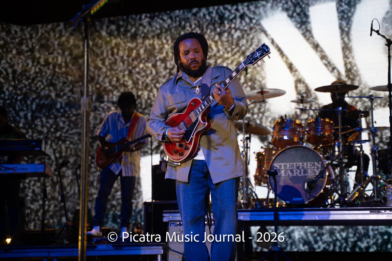 Buju Banton, Stephen Marley & Gramps Morgan performing live at Leader Bank Pavilion in Boston, MA, photographed by Bobby Shakes