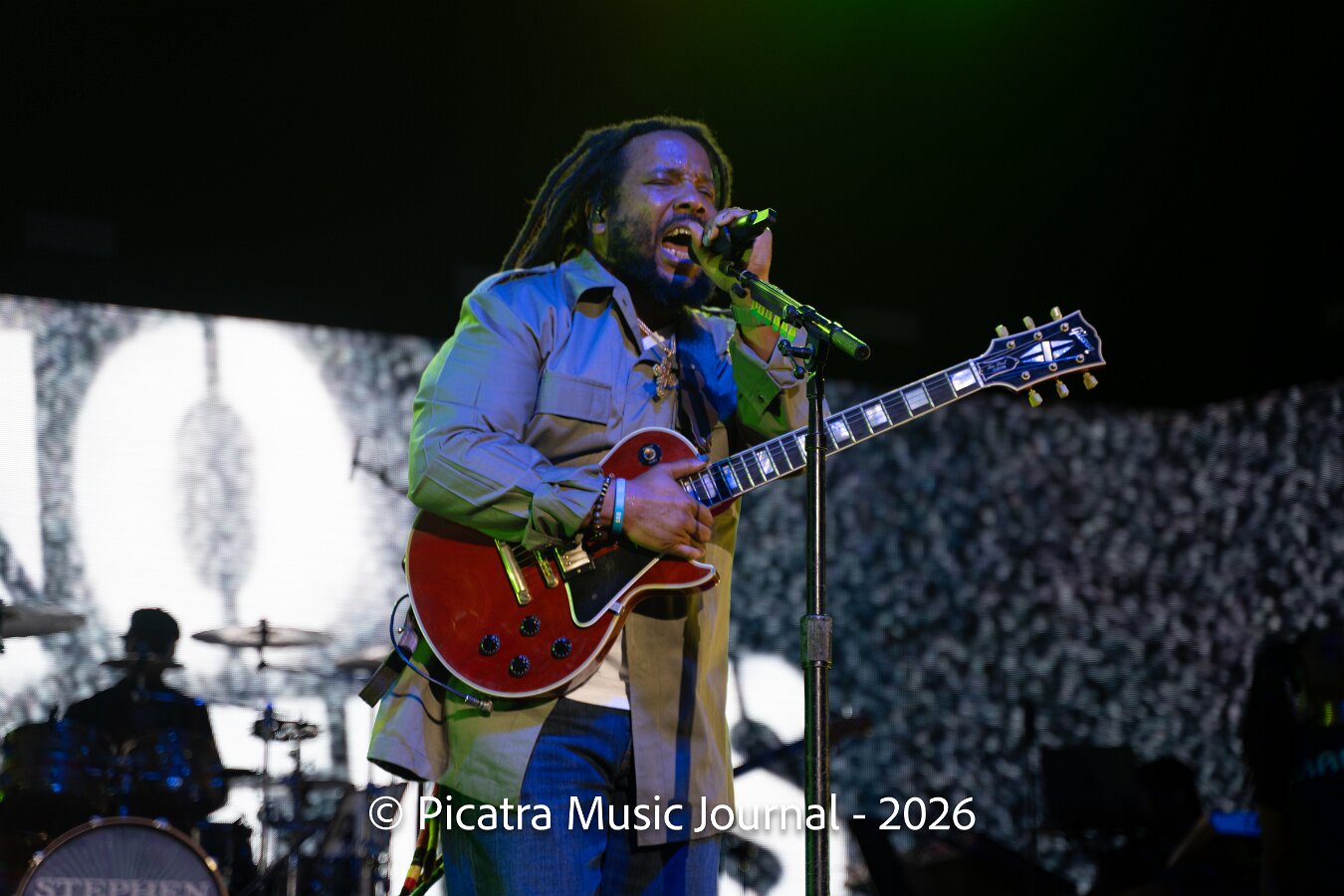 Buju Banton, Stephen Marley & Gramps Morgan performing live at Leader Bank Pavilion in Boston, MA, photographed by Bobby Shakes