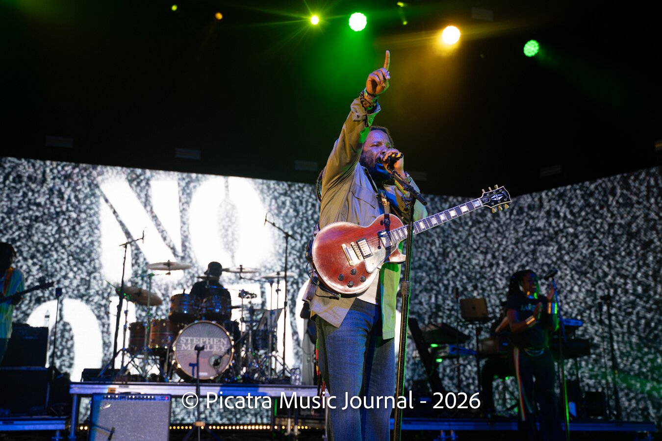 Buju Banton, Stephen Marley & Gramps Morgan performing live at Leader Bank Pavilion in Boston, MA, photographed by Bobby Shakes