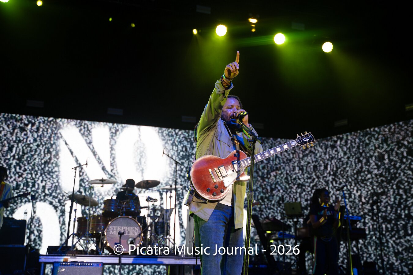 Buju Banton, Stephen Marley & Gramps Morgan performing live at Leader Bank Pavilion in Boston, MA, photographed by Bobby Shakes