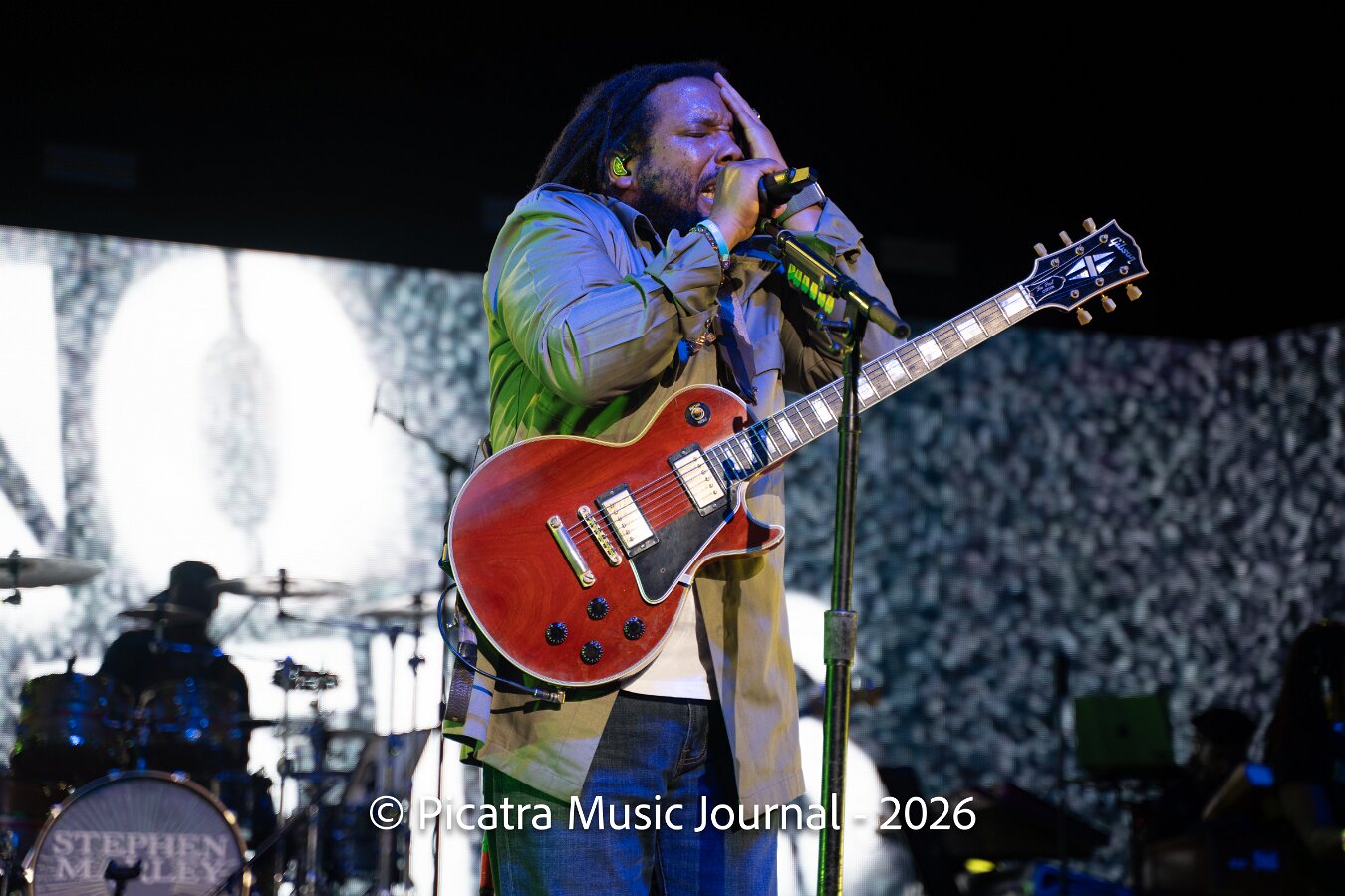 Buju Banton, Stephen Marley & Gramps Morgan performing live at Leader Bank Pavilion in Boston, MA, photographed by Bobby Shakes