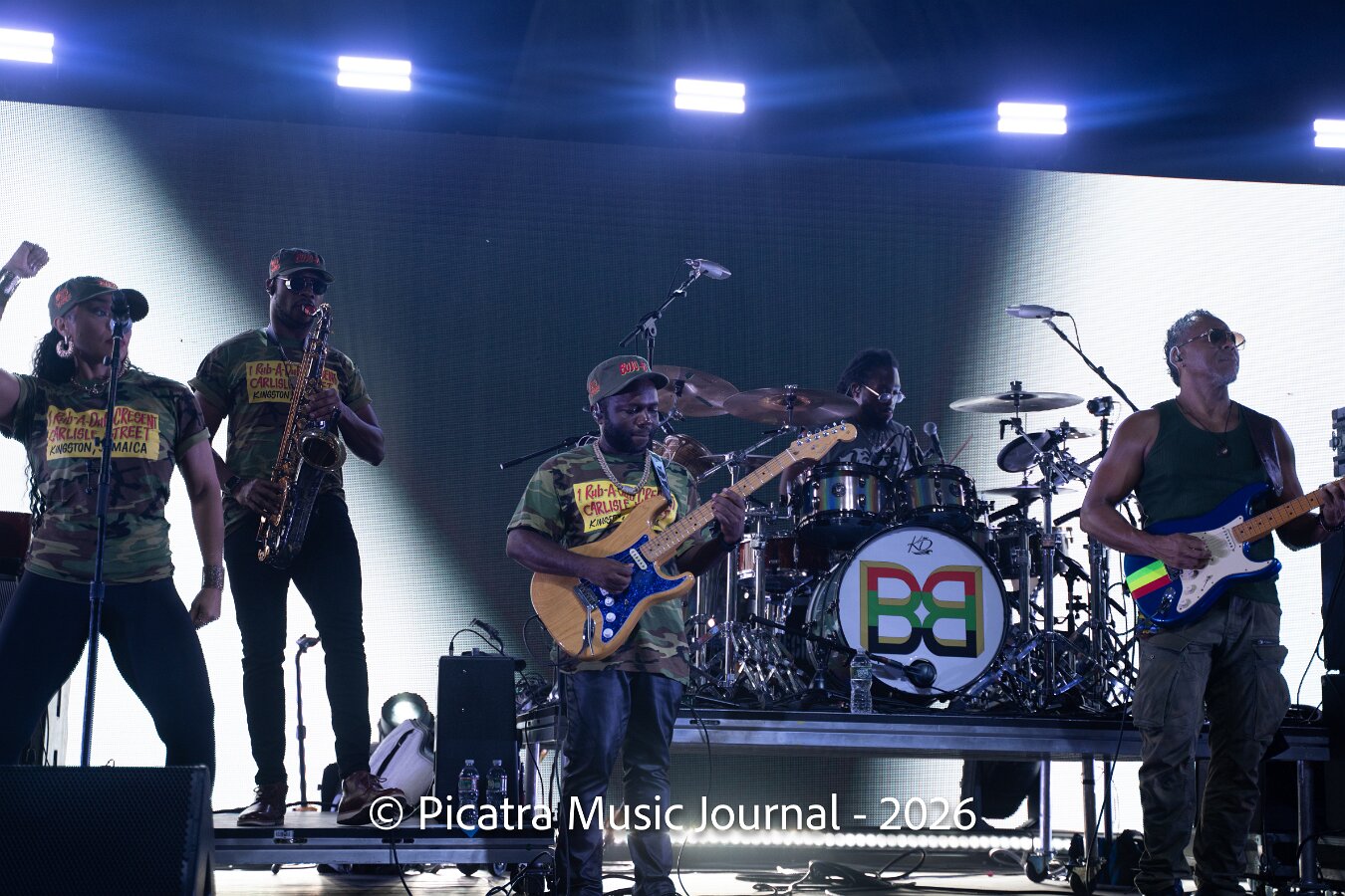 Buju Banton, Stephen Marley & Gramps Morgan performing live at Leader Bank Pavilion in Boston, MA, photographed by Bobby Shakes